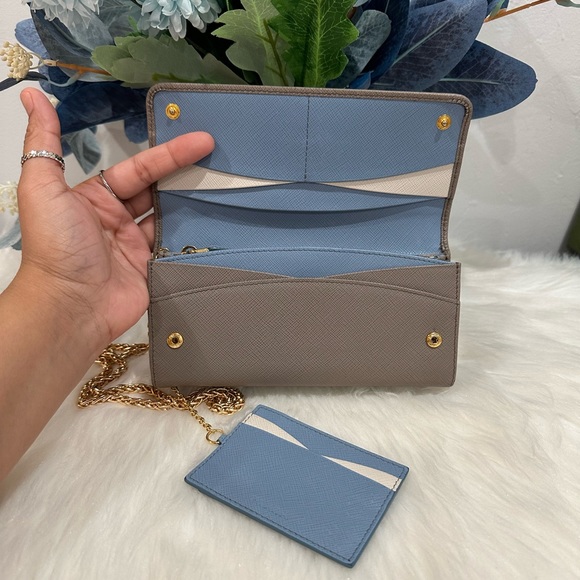 PRADA Multicolor Bifold Wallet On Chain With Card Case - Picture 9 of 16